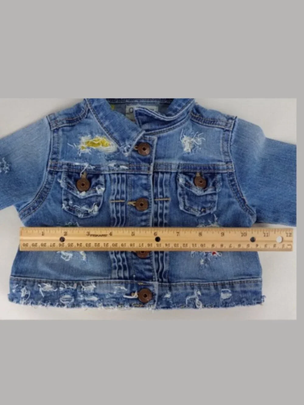 Y2K OshKosh B'gosh Baby 24 Months Distressed‎ Denim Tie Dye Jacket